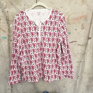 Roller Rabbit Monkey Print Long Sleeve Pajama Top